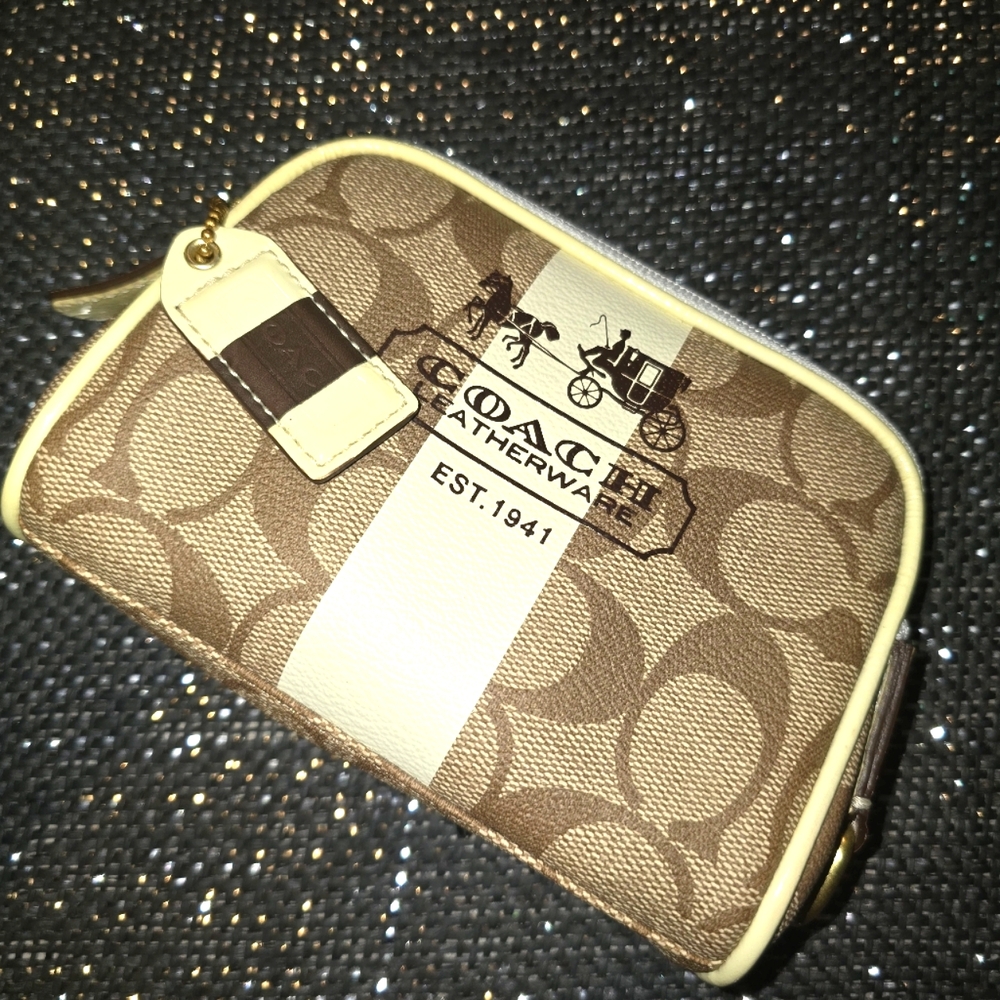 Coach Brown and Cream Wristlet
